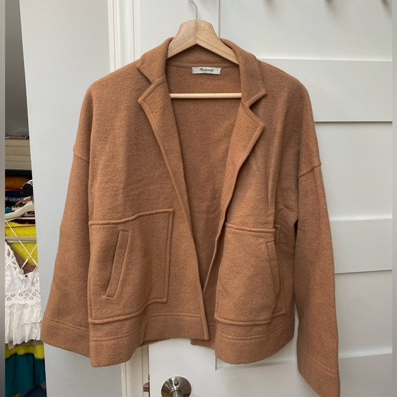 Madewell Lisbon Tan Merino Wool Sweater Jacket - Picture 4 of 10
